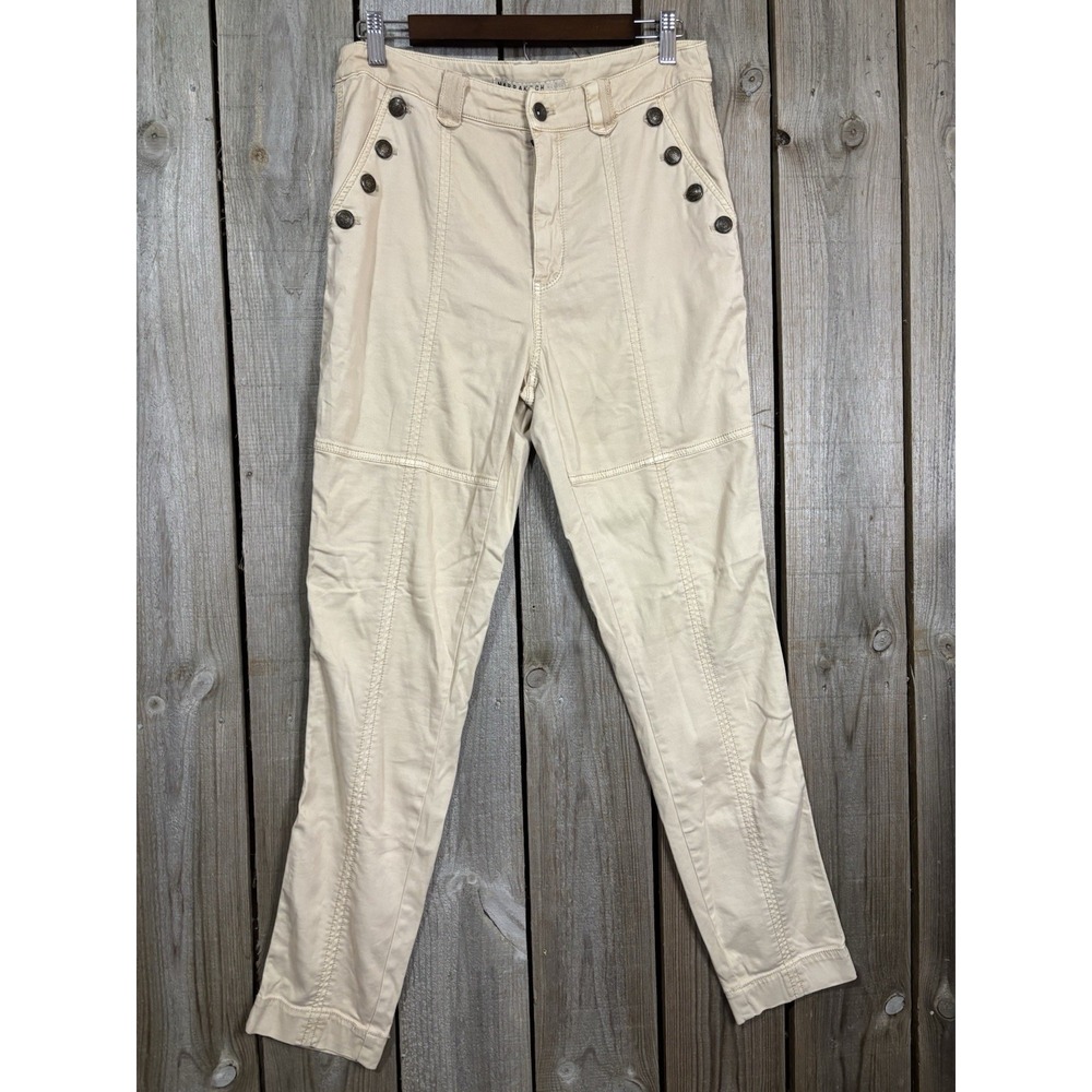 Marrakech Women's‎ Pants Size 28 Beige Button Front Stretch Casual Skinny